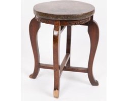 Fine Asianliving Antieke Chinese Kruk Slangenhuid Rond Donkerbruin Chinese Meubels Oosterse Kast