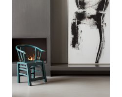 Fine Asianliving Antieke Chinese Stoelen met Armleuning Blauw High Gloss Set/2 Chinese Meubels Oosterse Kast