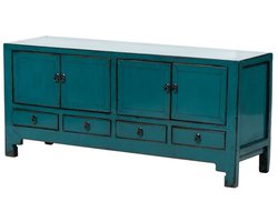 Fine Asianliving Antieke Chinese TV Kast Teal High Gloss B136xD40xH61cm Chinese Meubels Oosterse Kast