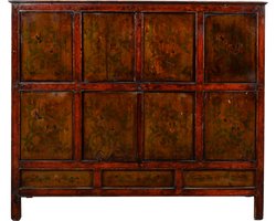 Fine Asianliving Antieke Tibetaanse Chinese kast Handbeschilderd W120xD45xH114cm Chinese Meubels Oosterse Kast