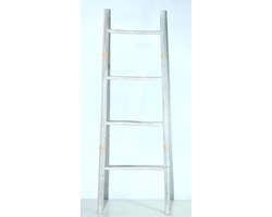 Fine Asianliving Bamboe Ladder Wit 45x150cm Handgemaakt in Thailand