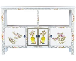 Fine Asianliving Chinees Dressoir Wit Handbeschilderd B140xD33xH90cm Chinese Meubels Oosterse Kast