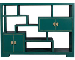 Fine Asianliving Chinese Boekenkast Open Kast Teal - Orientique Collectie B108xD35xH80cm Chinese Meubels Oosterse Kast