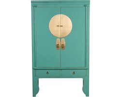 Fine Asianliving Chinese Bruidskast Blue Lagoon - Orientique Collection B100xD55xH175cm Chinese Meubels Oosterse Kast