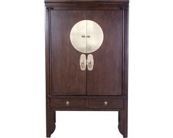 Fine Asianliving Chinese Bruidskast Earthy Bruin - Orientique Collection B100xD55xH175cm Chinese Meubels Oosterse Kast