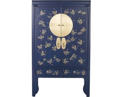 Fine Asianliving Chinese Bruidskast Midnight Blauw Handbeschilderd - Orientique Collectie B100xD55xH175cm Chinese Meubels Oosterse Kast