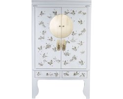 Fine Asianliving Chinese Bruidskast Sneeuw Wit Handbeschilderd - Orientique Collectie B100xD55xH175cm Chinese Meubels Oosterse Kast
