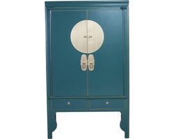 Fine Asianliving Chinese Bruidskast Teal - Orientique Collectie B100xD55xH175cm Chinese Meubels Oosterse Kast