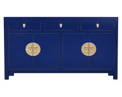 Fine Asianliving Chinese Dressoir Blauw Midnight Blue B140xD35xH85cm - Orientique Collection Chinese Meubels Oosterse Kast
