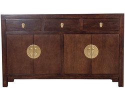 Fine Asianliving Chinese Dressoir Bruin Earthy Brown B140xD35xH85cm - Orientique Collection Chinese Meubels Oosterse Kast