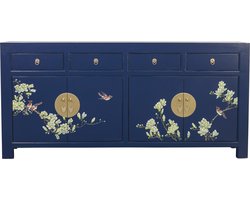 Fine Asianliving Chinese Dressoir Midnight Blauw Handbeschilderd B180xD40xH85cm Chinese Meubels Oosterse Kast