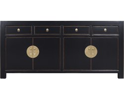 Fine Asianliving Chinese Dressoir Onyx Zwart - Orientique Collection B180xD40xH85cm Chinese Meubels Oosterse Kast