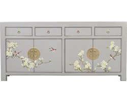 Fine Asianliving Chinese Dressoir Pastel Grijs Handbeschilderd B180xD40xH85cm Chinese Meubels Oosterse Kast