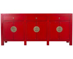 Fine Asianliving Chinese Dressoir Rood Lucky Red - Orientique Collection B190xD40xH85cm Chinese Meubels Oosterse Kast