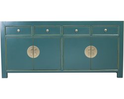 Fine Asianliving Chinese Dressoir Teal Blauw B180xD40xH85cm Chinese Meubels Oosterse Kast