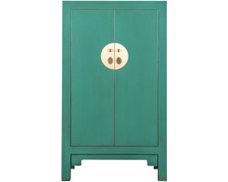 Fine Asianliving Chinese Kast Dusty Turquoise - Orientique Collection B70xD40xH120cm Chinese Meubels Oosterse Kast