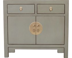 Fine Asianliving Chinese Kast Olijf Grijs - Orientique Collection B90xD40xH80cm Chinese Meubels Oosterse Kast