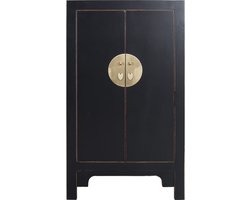 Fine Asianliving Chinese Kast Onyx Zwart - Orientique Collection B70xD40xH120cm Chinese Meubels Oosterse Kast