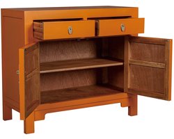 Fine Asianliving Chinese Kast Oranje Sunglow Orange - Orientique Collection B90xD40xH80cm Chinese Meubels Oosterse Kast