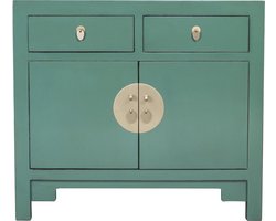 Fine Asianliving Chinese Kast Pine Green - Orientique Collectie B90xD40xH80cm Chinese Meubels Oosterse Kast