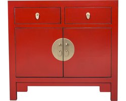 Fine Asianliving Chinese Kast Rood - Lucky Red - Orientique Collectie B90xD40xH80cm Chinese Meubels Oosterse Kast