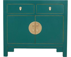 Fine Asianliving Chinese Kast Teal - Orientique Collectie B90xD40xH80cm Chinese Meubels Oosterse Kast