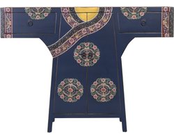 Fine Asianliving Chinese Kimono Kast Handgeschilderd Midnight Blauw B120xD35xH87cm Chinese Meubels Oosterse Kast