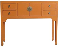 Fine Asianliving Chinese Sidetable Oranje Sunglow Orange - Orientique Collection B100xD26xH80cm Chinese Meubels Oosterse Kast