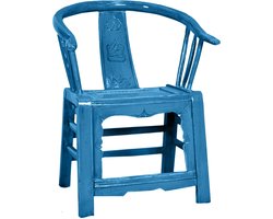 Fine Asianliving Chinese Stoel Traditioneel Blauw B69xD69xH95cm Chinese Meubels Oosterse Kast