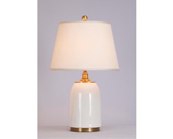 Fine Asianliving Chinese Tafellamp Porselein Contemporary Wit D38xH62cm