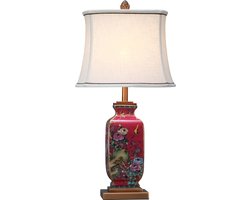 Fine Asianliving Chinese Tafellamp Porselein Handgeschilderde Landschap D30xH61cm