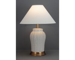 Fine Asianliving Chinese Tafellamp Porselein Wit Contemporary Handgemaakt D41xH55cm
