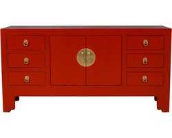 Fine Asianliving Chinese TV Kast Lucky Rood - Orientique Collectie B121xD37xH61cm Chinese Meubels Oosterse Kast