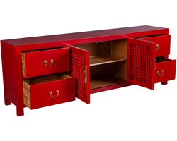 Fine Asianliving Chinese TV Kast Rood Lucky Red - Orientique Collectie B180xD38xH65cm Chinese Meubels Oosterse Kast
