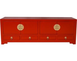 Fine Asianliving Chinese TV Kast Rood Lucky Red - Orientique Collection B130xD40xH45cm Chinese Meubels Oosterse Kast