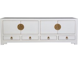 Fine Asianliving Chinese TV Kast Sneeuw Wit - Orientique Collection B130xD40xH45cm Chinese Meubels Oosterse Kast