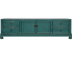 Fine Asianliving Chinese TV Kast Teal High Gloss B180xD40xH50cm Chinese Meubels Oosterse Kast