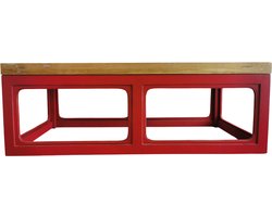 Fine Asianliving Japandi Salontafel Rood Massief Hout B130xD65xH45cm Chinese Meubels Oosterse Kast