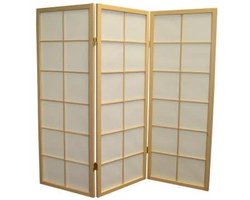 Fine Asianliving Japanese Room Divider L135cmxH130cm Shoji Rice Paper Natural 3 Panel