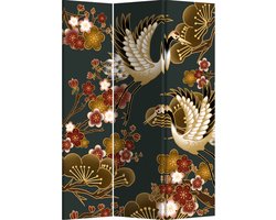 Fine Asianliving Japans Kamerscherm Scheidingswand B120xH180cm 3 Panelen Kraanvogels