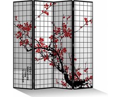 Fine Asianliving Kamerscherm B160xH180cm 4 Panelen Kersenbloesems Zwart