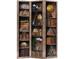 Fine Asianliving Kamerscherm Scheidingswand B120xH180cm 3 Panelen Boekenkast