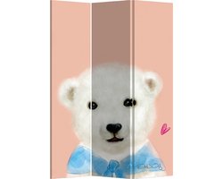 Fine Asianliving Kamerscherm Scheidingswand B120xH180cm 3 Panelen IJsbeer