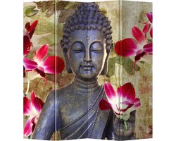 Fine Asianliving Kamerscherm Scheidingswand B160xH180cm 4 Panelen Boeddha