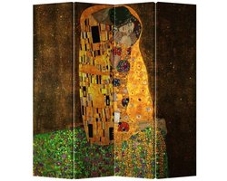 Fine Asianliving Kamerscherm Scheidingswand B160xH180cm 4 Panelen Der Kuss - Gustav Klimt