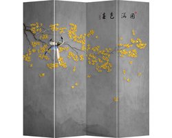 Fine Asianliving Kamerscherm Scheidingswand B160xH180cm 4 Panelen Gele Bloesems
