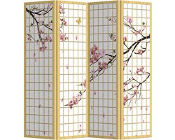 Fine Asianliving Kamerscherm Scheidingswand B160xH180cm 4 Panelen Japanese Sakura