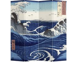 Fine Asianliving Kamerscherm Scheidingswand B160xH180cm 4 Panelen Japanse Kanagawa Nami