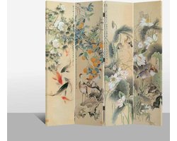 Fine Asianliving Kamerscherm Scheidingswand B160xH180cm 4 Panelen Oosters Paradijs