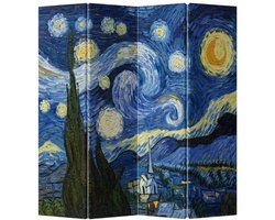 Fine Asianliving Kamerscherm Scheidingswand B160xH180cm 4 Panelen Van Gogh's De Sterrennacht